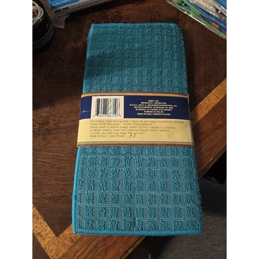 Home Collection Self Absorbent 100% Polyester Dish Drying Mat 12x18